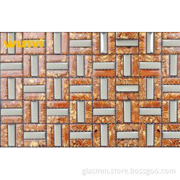 Outdoor Decorative 3  3 Glass Mosaic Wall Tile With Stainle